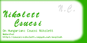 nikolett csucsi business card